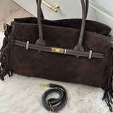 DARK BROWN JENNA ~ REAL LEATHER BAG