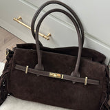 DARK BROWN JENNA ~ REAL LEATHER BAG