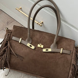 TAUPE JENNA ~ REAL LEATHER BAG
