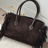 DARK BROWN JENNA ~ REAL LEATHER BAG